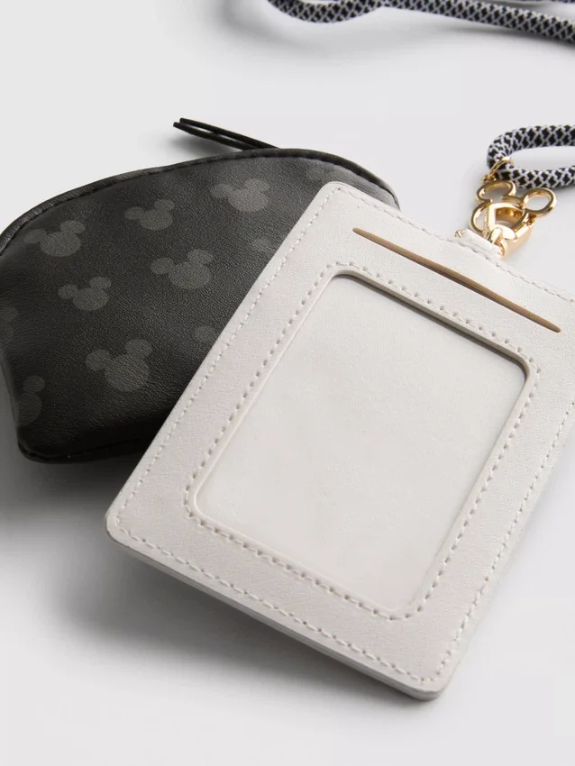 Disney's mickey mouse faux leather lanyard wallet
