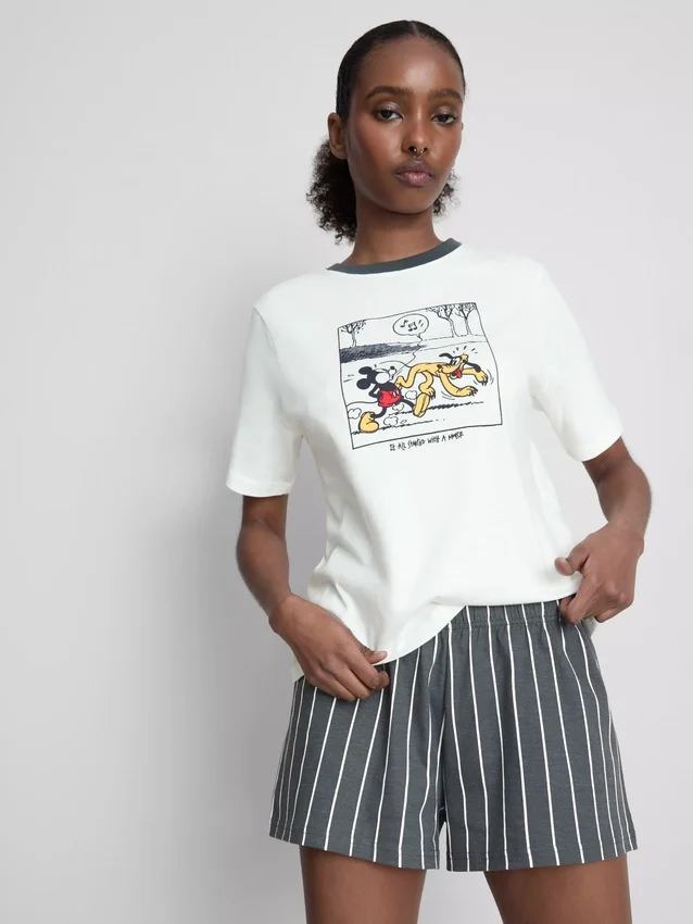 Disney's mickey mouse graphic shorty pajamas