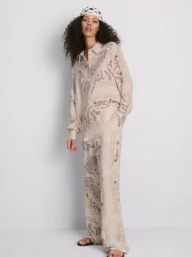 Paula echevarrÃa crushed satin wide leg pants