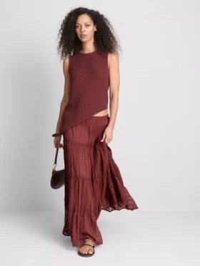 Paula echevarrÃa tiered crinkle lace midi skirt