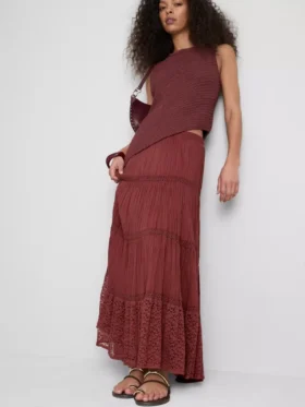 Paula echevarrÃa tiered crinkle lace midi skirt