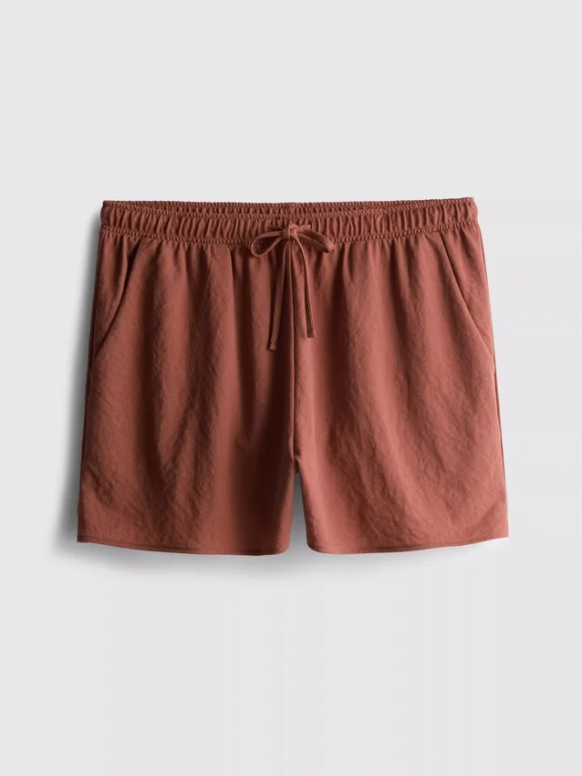 Textured drawstring shorts